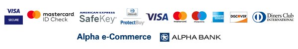 Supported credit cards: Visa Secure, mastercard ID check, Visa, Mastercard, Maestro